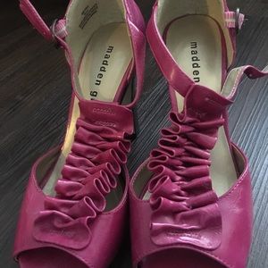 Pink ruffle heels